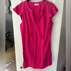 Talbots Pink Flutter Sleeve Tunic swimming suit cover up